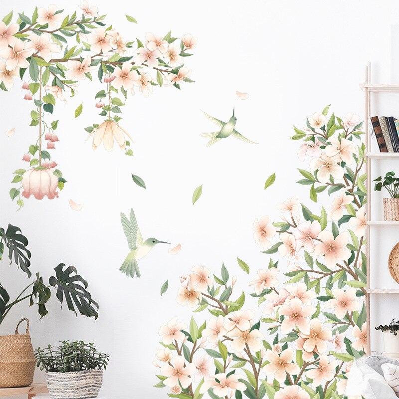 Дейзи Трава Магнолии Цветок Стены Наклейки Плинтус Угловые Украшения Виниловые Фрески Стены Искусства Декор Наклейки