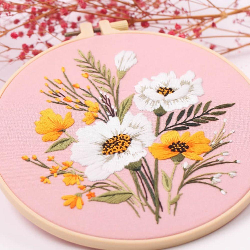 Sewing Accessories Needle Thread Flower Embroidery Cross Stitch Kit Embroidery Hoop Needle Punch