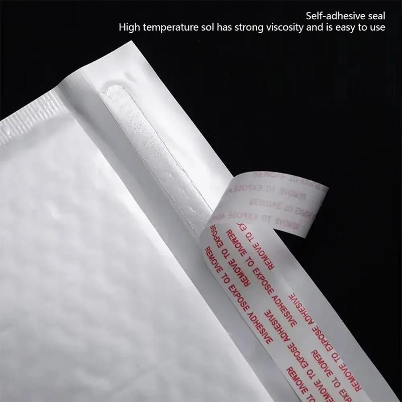 50Pcs Durable Soft Bubble Mailers Pearlescent Film Waterproof Shipping Bags Self Sealing White Foam Envelope Packaging Bag
