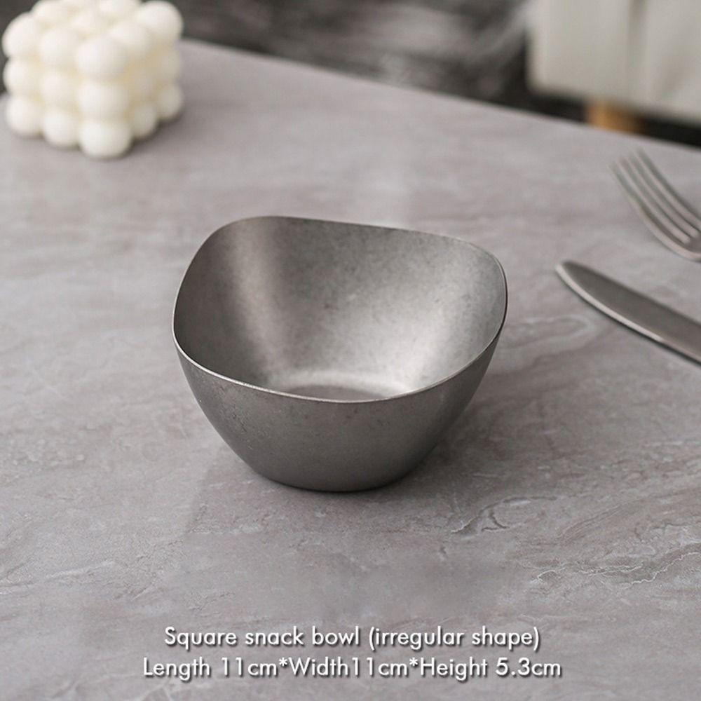 Многофункциональная винтажная металлическая обеденная тарелка, неправильная костяная посуда, ретро тарелки для еды, для обеда