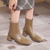 Classic Winter Autumn Ankle Boots Women's Fashion Thick Heel Square Toe Boots Casual Low Heel Sexy Retro Winter Boots