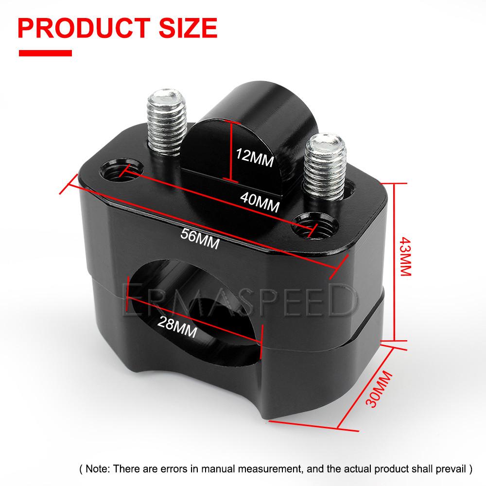 Зажим для крепления на руль мотоцикла 28 мм 1 1/8 "Универсальный зажим для крепления на руль для толстого стержня, подходит для велосипеда для бездорожья