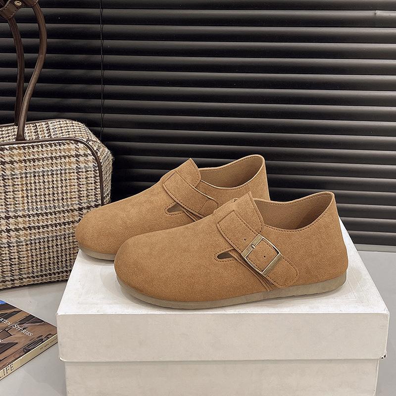 Уродливые милые туфли Mori Boken в стиле ретро, женские туфли на плоской подошве, весна 2025, новые однопедальные ленивые шапочки, туфли на мягкой подошве