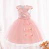 Baby Girls Princess Dress Wedding Piano Performance Party Gown Cotton Blend Formal Wear