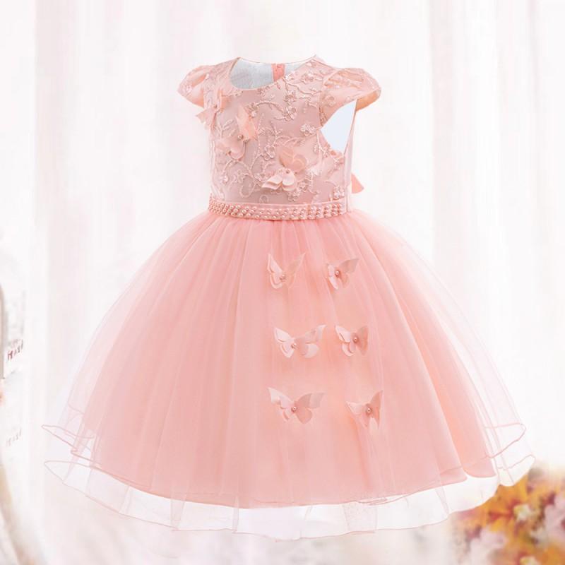 Baby Girls Princess Dress Wedding Piano Performance Party Gown Cotton Blend Formal Wear