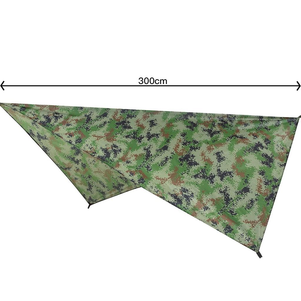 NUZAMAS 300x300cm Waterproof Rainfly Tent Camping Tarp Cover Sunshade Cloth Picnic Mat Footprint Hammock Shelter for Outdoor Hiking Picnic Beach