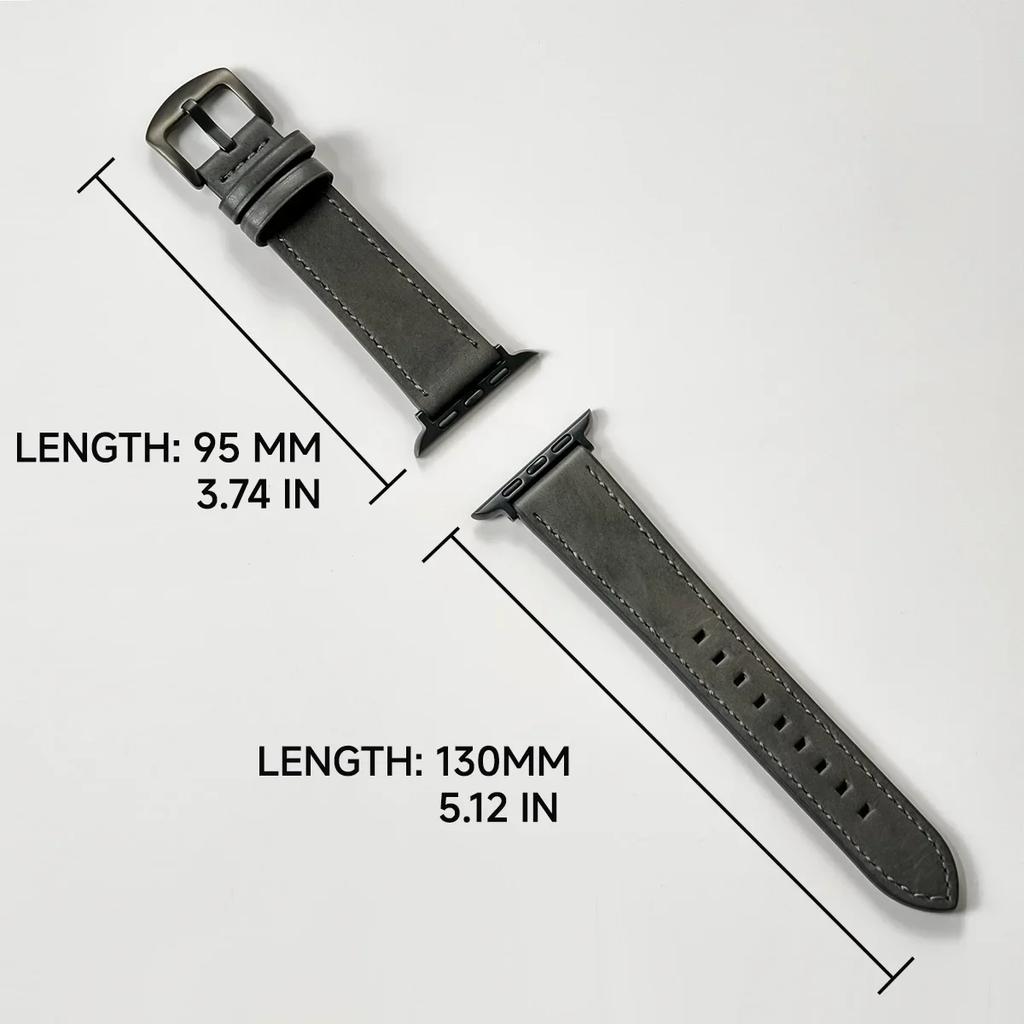 Calf Leather Watch Band for Apple Watch Strap 49mm 46 45 42 40mm 41mm Woman Man Bracelet for iWatch Series 11 10 9 8 7 6 Se Band