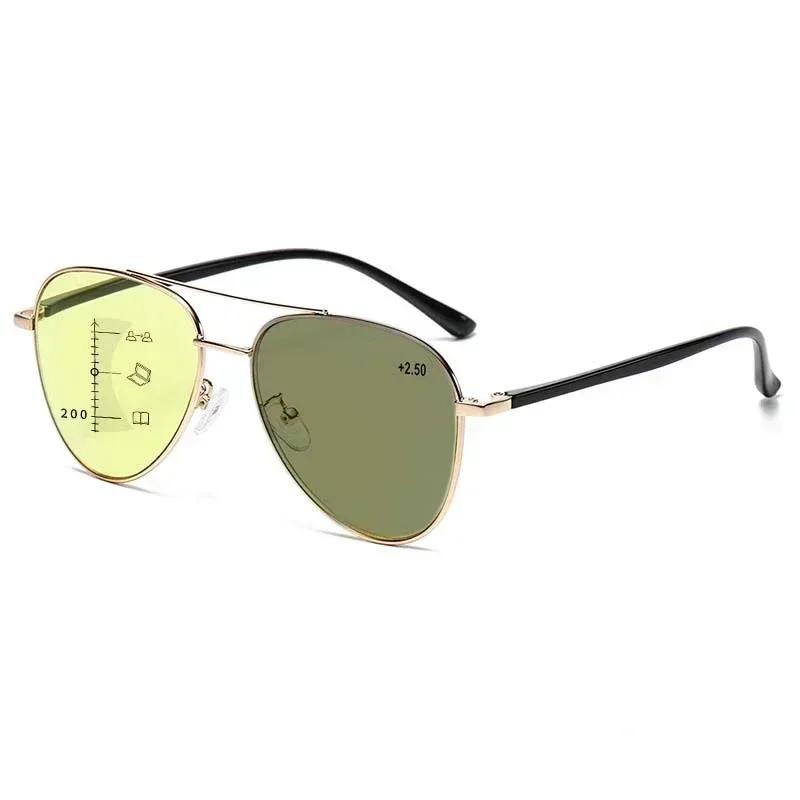 Men's Photochromic Reading Glasses Unisex Women Trendy Night Vision Multifocal Eyeglasses Luxury Oversized Presbyopia Glasses
