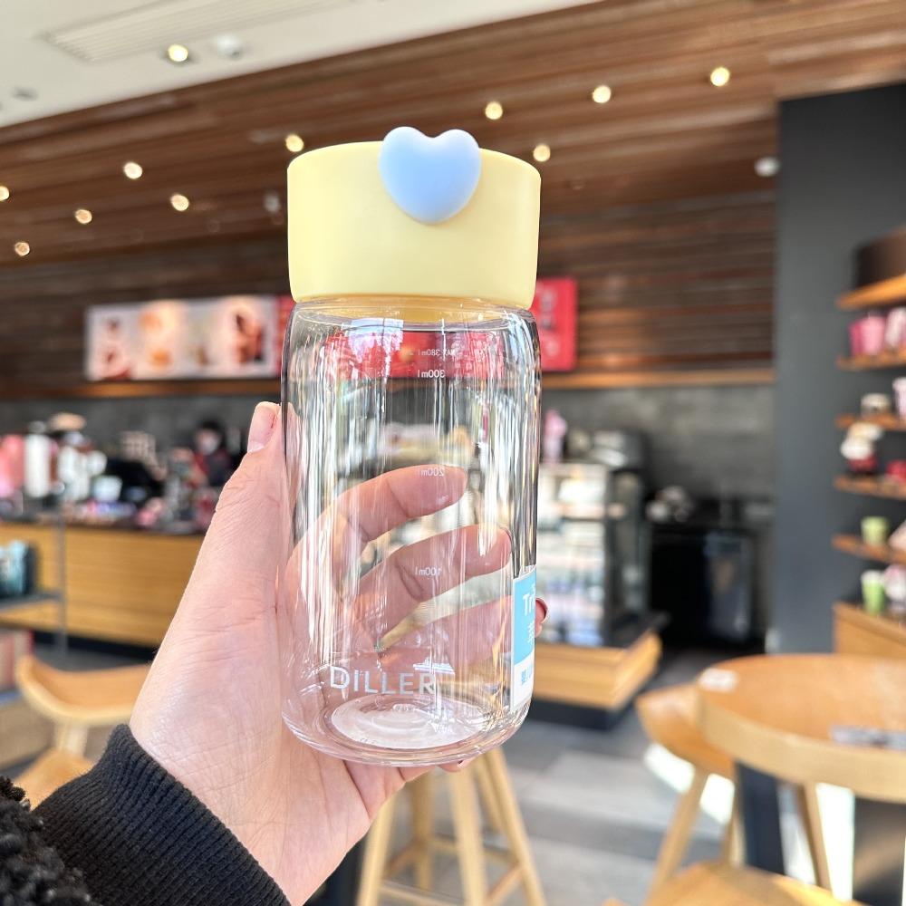 Plastic Straight Drink Water Cup With Handle Fitness Drinking Bottle Outdoor Sport