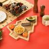 MDF Wooden Tray Christmas Tableware Dried Fruit Snacks Multi Grid Wooden Plates Home Fruit Plates Restaurant Fast Food Plates