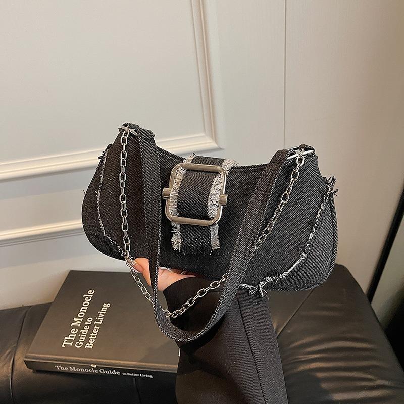 Denim Underarm Bag Women's Retro Fashion Casual Spring and Summer New Niche High-end Shoulder Bag