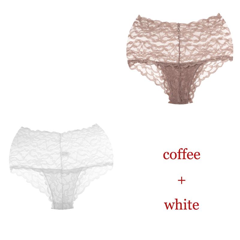 CINOON 2 шт./лот Новые трусики Женское кружевное нижнее белье Сексуальные трусы с высокой посадкой Вышивка Стринги Нижнее белье Однотонное Прозрачное Женское белье