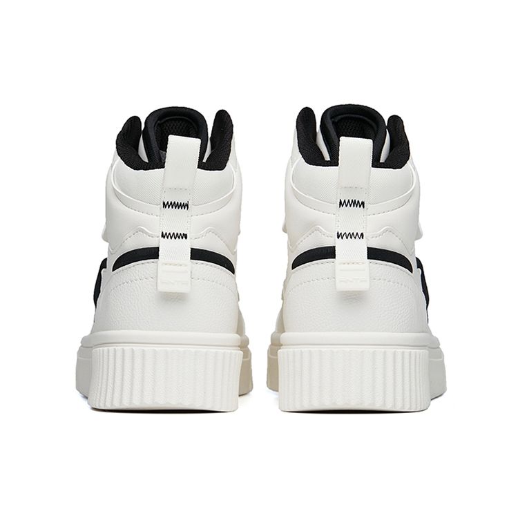 Anta Lifestyle Series Retro Casual High-Top Sneakers Women Sneakers White Black 922248015-1