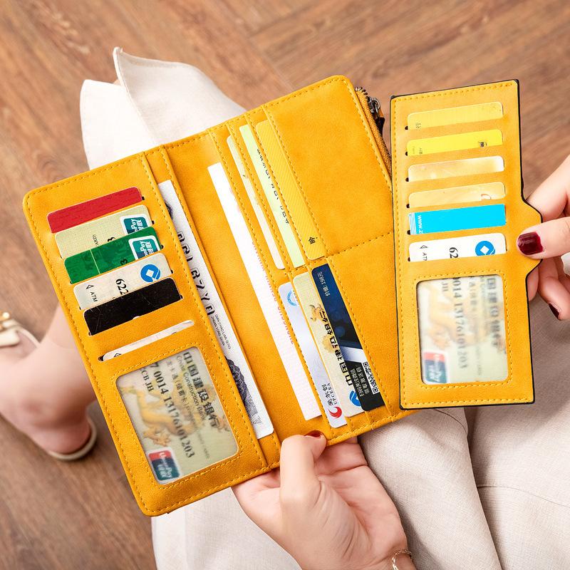 Новый высококачественный кошелек из искусственной кожи, простой женский модный длинный складной кошелек для карт, кошелек для монет из нескольких карт, легкий, рука об руку