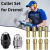 Набор цанговых патронов для сверлильных головок DREMEL, быстросменный патрон для вращающегося инструмента с набором сменных гаек для вращающегося сверла