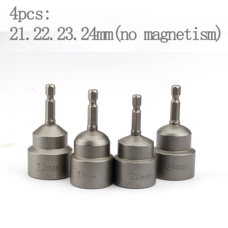 Электрическая магнитная отвертка длиной 65 мм, набор ударных гаечных ключей с шестигранным хвостовиком 1/4 дюйма, метрическая головка гаечного ключа, бита Crv 6-24 мм