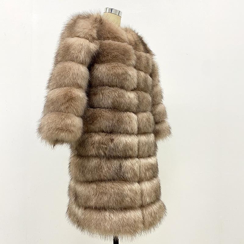 Меховая куртка женская новая осенне-зимняя одежда верхняя одежда темперамент модный искусственный мех сращивание имитация меха лисы теплое пальто