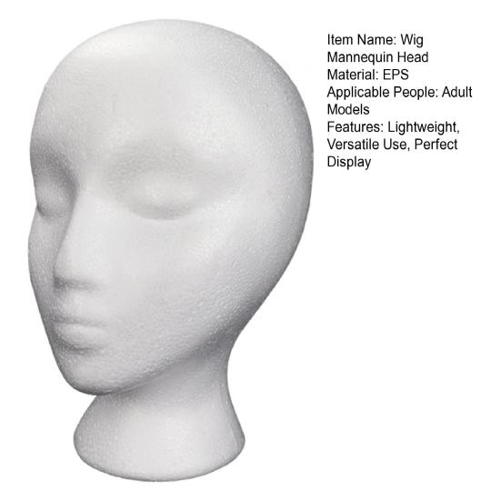 Легкая пенопластовая голова манекена, очки, гарнитура, парик, стенд, женская модель головы, форма для показа шляпы