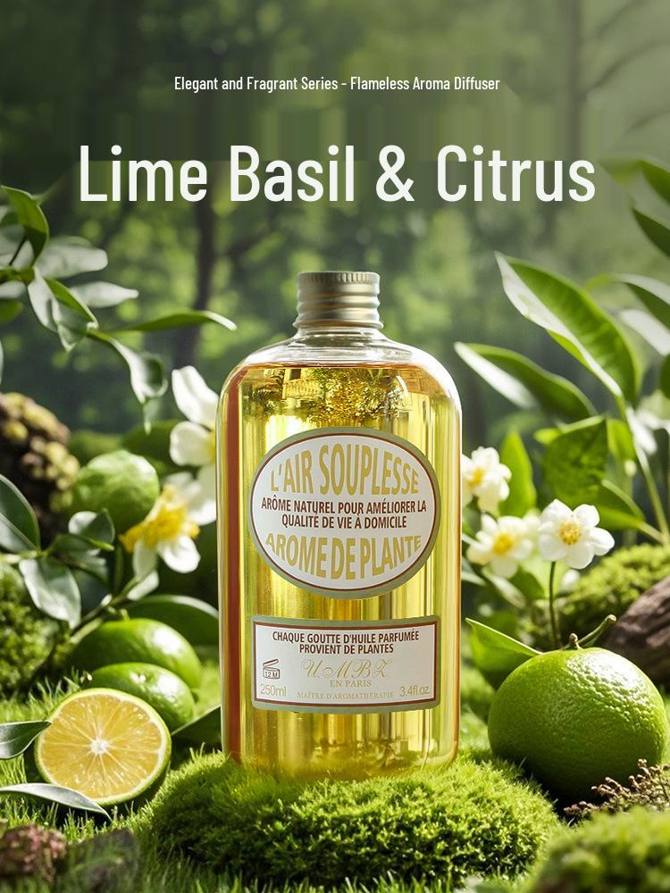 Green Lemon Basil Citrus Aromatherapy Refill for Flameless Car Diffuser & Bedroom