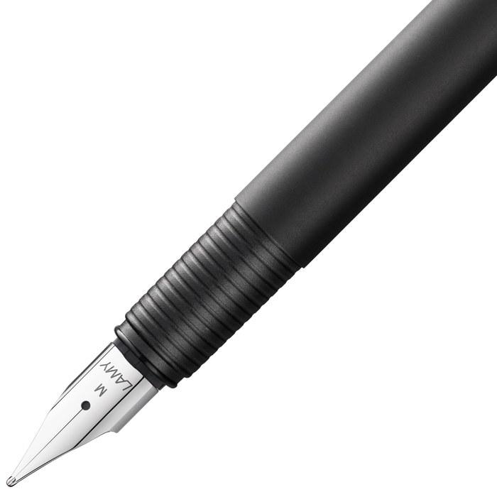LAMY cp1 Black Fountain Pen - Refined Minimal Design, Stainless Steel Clip & Nib, Extra Fine (EF) - Includes Blue Ink Cartridge (LAMY T 10)