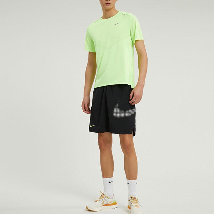Nike Футболки Мужские Зеленые С Круглым Вырезом Умеренный Прямой Крой CZ9185-358