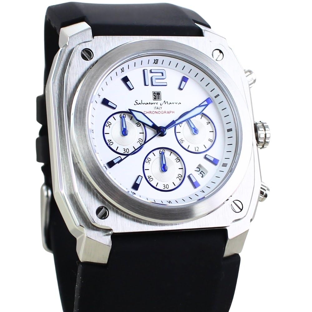 Salvatore Marra Chronograph Watch with Wide Rubber Strap Men's (No. 5)