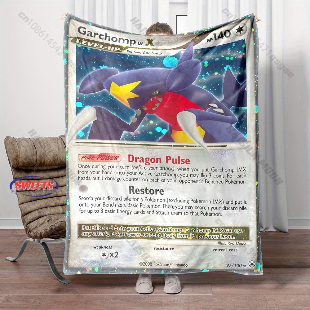 Free Shipping! Pokemon Garchomp Cards Print Blanket Warm Soft Comfortable Home Travel Sofa Bedding Cover Blanket Holiday Gift