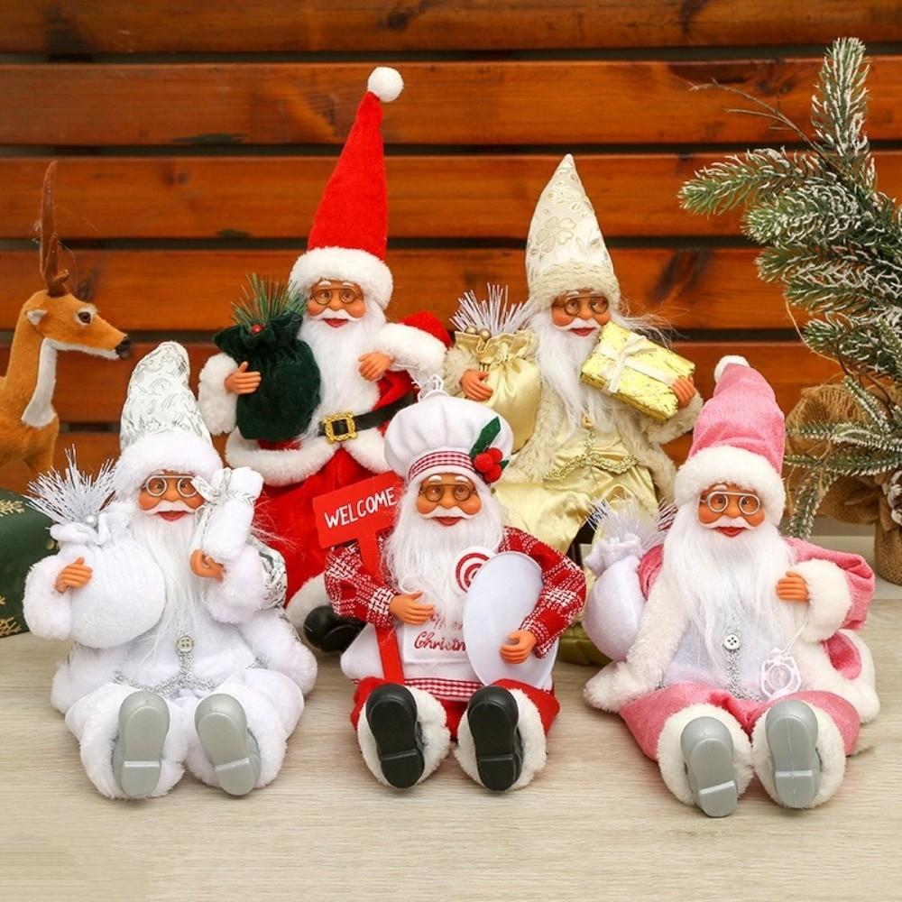 Figurine Sitting Santa Claus Statue Home Ornaments Christmas Decorations Christmas