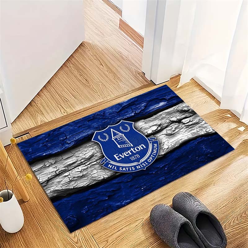 Everton Football Club Doormat, Golden Radial Club Badge Floor Mat for Football Fan Home Decor