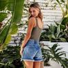 2023 Casual Hole Ripped Blue Shorts Summer High Waist Loose Short Pants Comfort Pocket Denim Shorts Pantalon Vintage Mujer 25671