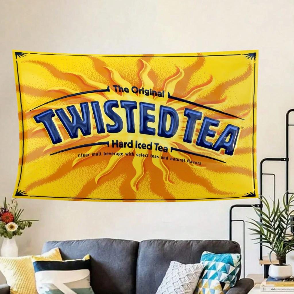 1 шт. Полиэстеровый настенный гобелен Twisted Tea, 2D-печать, настенное панно для спальни, гостиной, общежития, идеальный подарок для любителя напитков