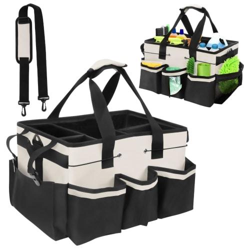 Tool Work Bag, Car Wash Tool, Cleaning Supplies Storage Pouch, Cleaning Organizer, Multi-functional Pockets, White, Functional, Large Capacity, Ideal