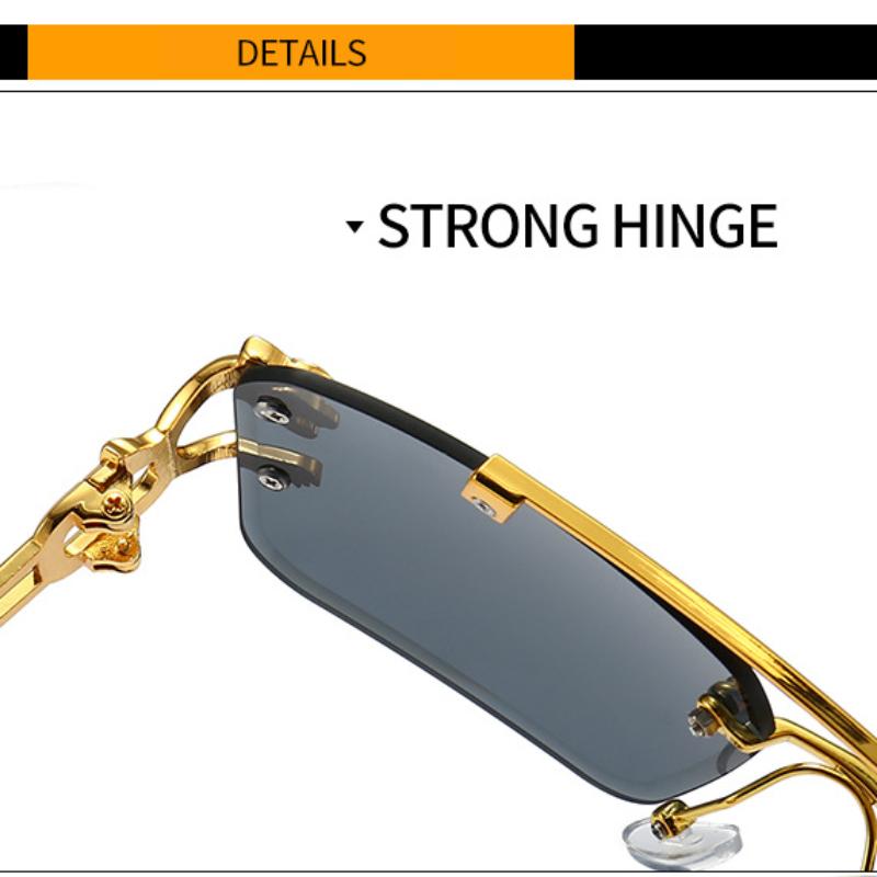 Винтажные солнцезащитные очки без оправы для мужчин и женщин, модные большие квадратные очки, новые солнцезащитные очки с двойным мостиком и градиентом UV400