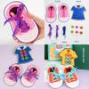 Wooden Educational Toy For Childrens Shoe Lacing And Button Practice