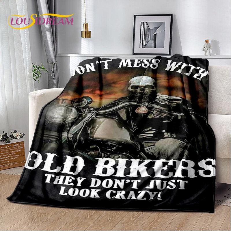 Мягкое плюшевое одеяло с черепом в стиле ретро, ​​фланелевое одеяло для гостиной, спальни, кровати, дивана, чехол для пикника