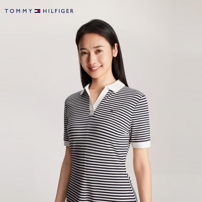 Tommy Hilfiger Женское трикотажное платье-поло с V-образным вырезом из смеси лиоцелла