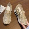 Women Fashion Sneaker Summer Sequin Lace Thick Sole  Casual  Mesh Round Head  Shoes