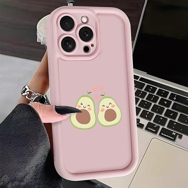 Милый чехол для телефона с рисунком авокадо, подходит для iPhone 17 16 15 14 13 12 11 Pro/Max/Plus, противоударная задняя крышка