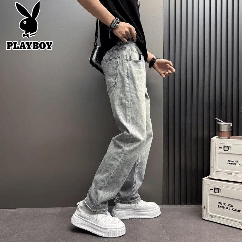 PLAYBOY Мужские прямые джинсы с широкими штанинами и эластичным поясом