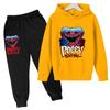 Autumn Winter Poppy Playtime Huggy Wuggy Character Printed Hoodies Sweatpants Sets Casual Warm Sports Long Sleeved Pants Children's Boy Clothing Sets