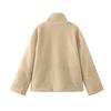 Women's Fleece Jacket Oversized Zip Up Stand Collar Fuzzy Sherpa Coat with Pockets Casual Winter Fall Outerwear