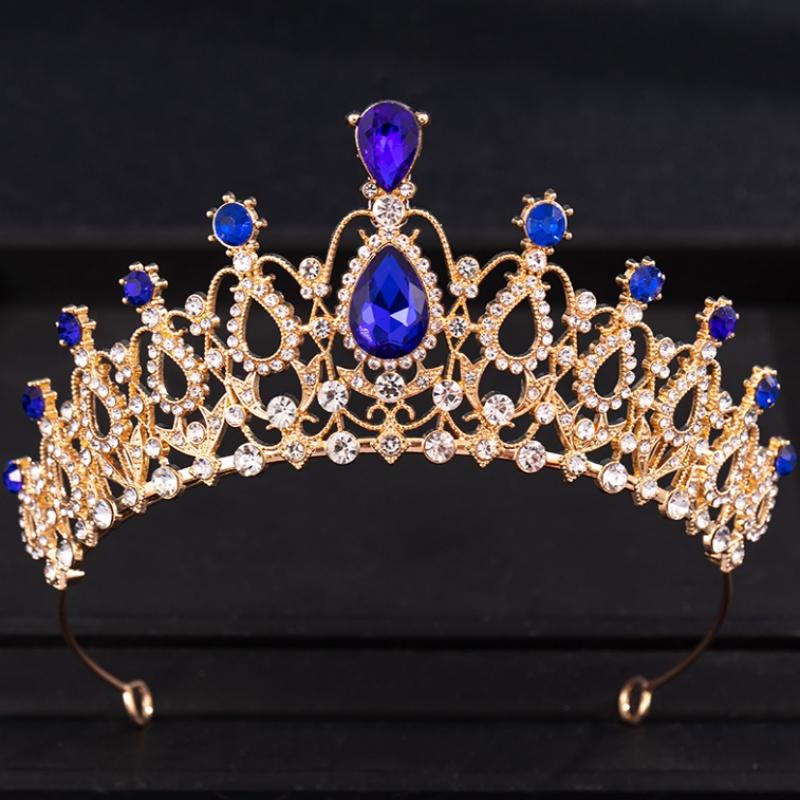 Baroque Vintage Princess Queen Bridal Crown Headwear Crystal Tiara For Women Wedding Crown Hair Dress Accessories Jewelry Crown