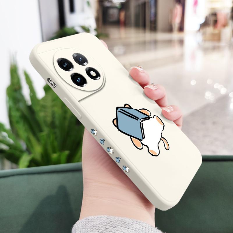 Cat Snoozes Phone Case For Oneplus 12 12R 11 11R 10 10R 10T 9R 9RT 9 8T 8 7 7T Pro 5G Liquid Silicone Cover