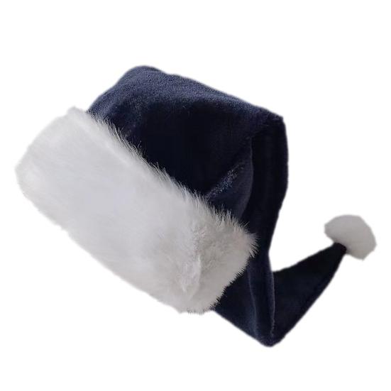 Santa Hat for Adults Unisex Velvet Comfort Extra Thicken Xmas Hat Christmas New Year Festive Party Decorative Holiday Hat