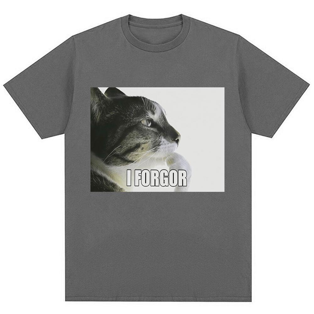 Я Забыл Смешной Мем с Котом Графическая Футболка Мужская Женская Модная Юмор Винтажные Футболки Оверсайз Хлопок Повседневная Футболка Уличная Одежда Подарки