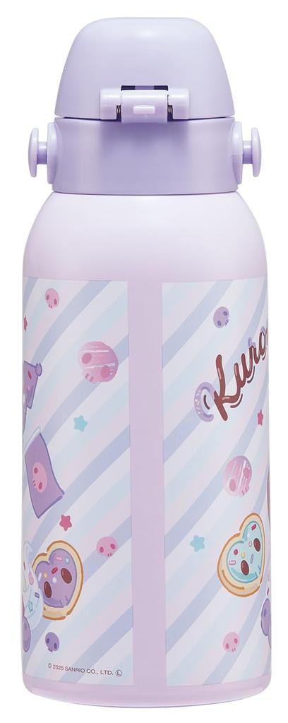 Skater Water Sanrio Kuromi Fancy Snacks for Stainless Sports Children's Bottle, 600ml, & Weets, Girls, Insulated, Steel, Lightweight, Bottle, STCH6-A