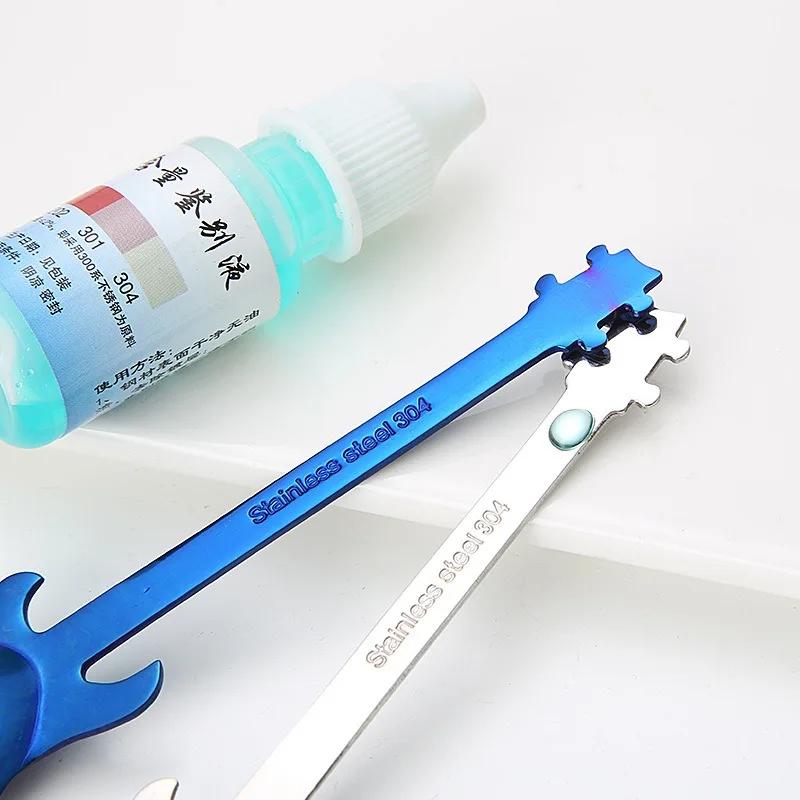 1 шт. Нержавеющая сталь гитара в форме любви кофейная ложка чайная детская ложка новая красивая 7 цветов кофейная чайная ложка кухонная ложка