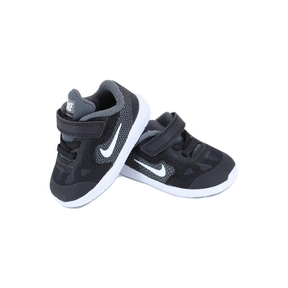 Nike REVOLUTION 3 Повседневная низкая обувь для малышей Черно-серая для младенцев и малышей 819415-001