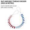 Устройство для проверки резьбы гаек и болтов (Дюймовые и метрические системы) Конструкция проволочной петли, 26 штыревых и женских датчиков, 14 дюймов и 12 дюймов