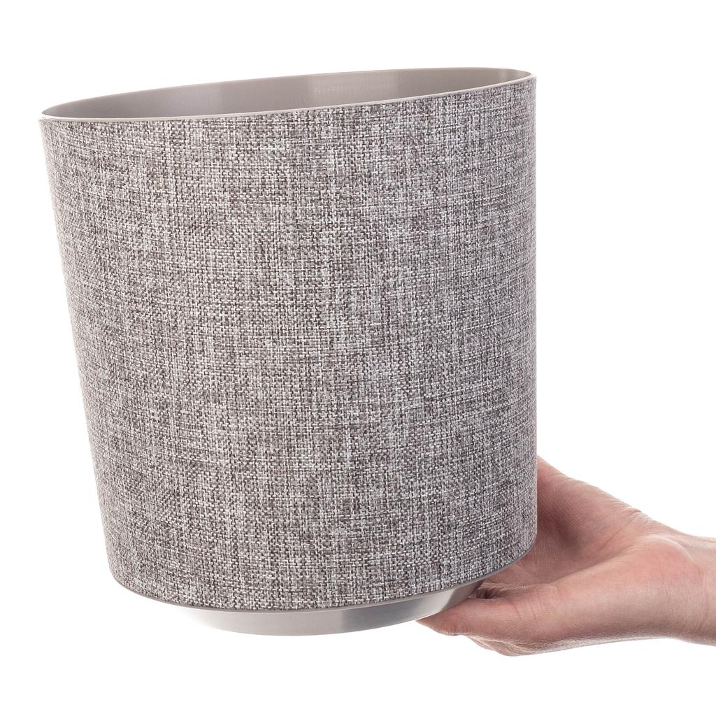 KADAX Doniczka Donica Na Kwiaty Osłonka Plastikowa Kwietnik 19cm Taupe